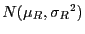 $N(\mu_R,{\sigma_R}^2)$