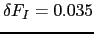 $\delta F_I = 0.035$